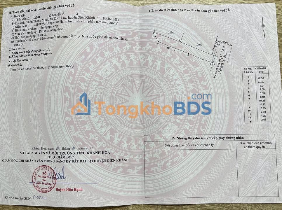 Đất nền Diên Lạc Diên Khánh 215m² 1.6 tỷ - Sổ đỏ chính chủ