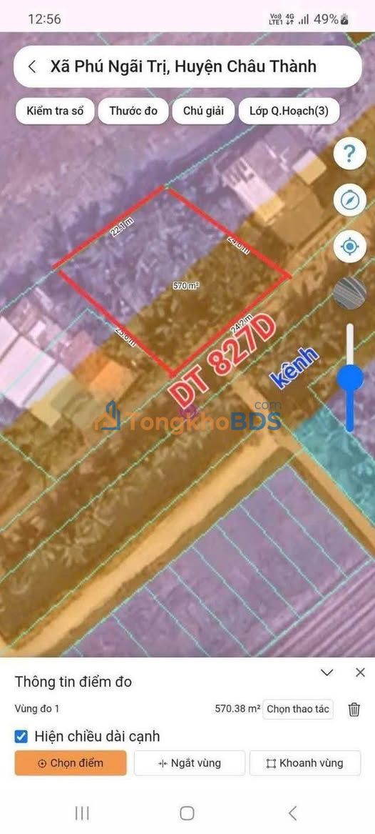 Đất vườn Phú Ngãi Trị 576m² giá 1,3 tỷ - Hạ tầng hoàn thiện