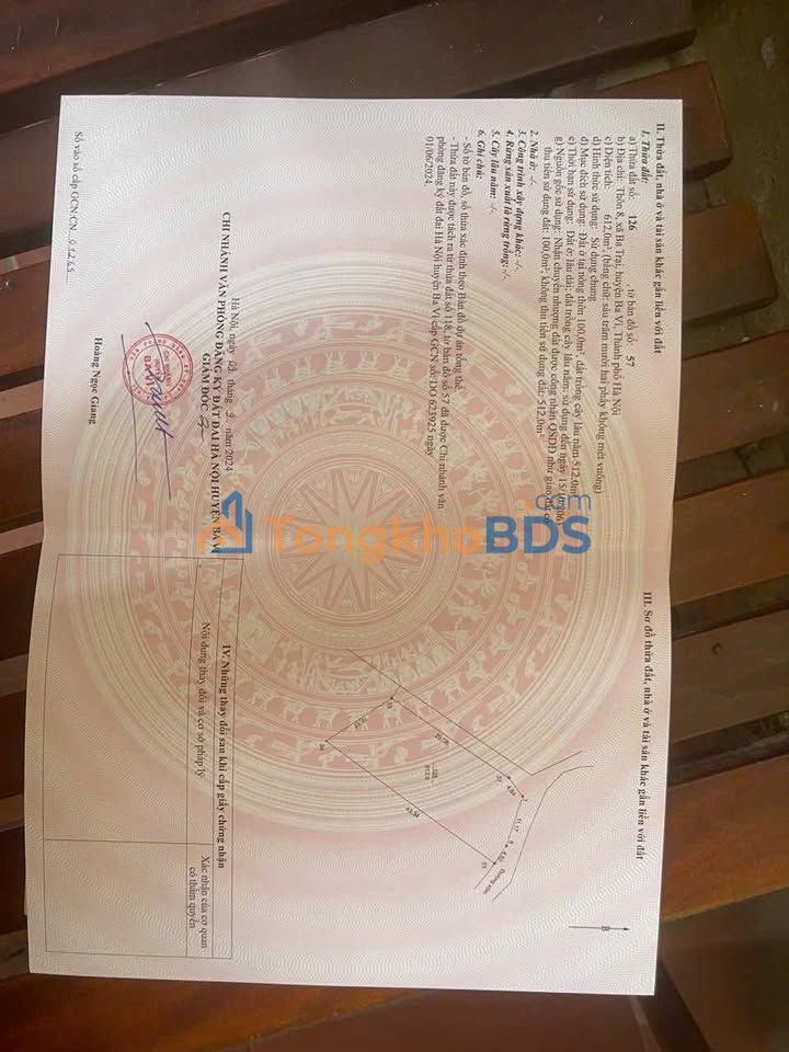 Đất nền Thôn 8 Suối Hai 612m2 giá 3 tỷ - Đất thổ cư 100%