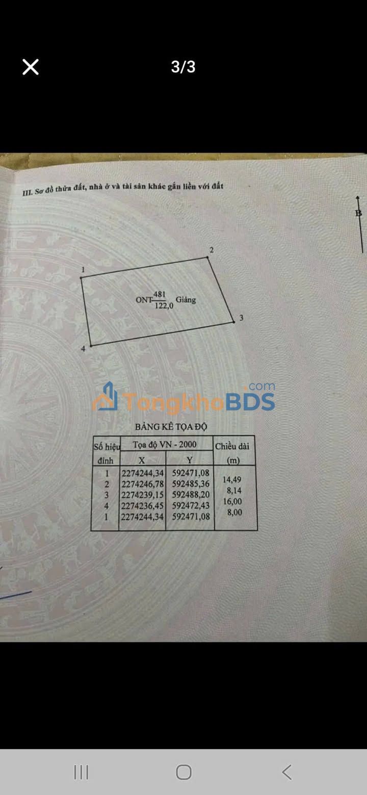 Đất nền Thi Sơn 122m² 2 tỷ - Sổ đỏ chính chủ