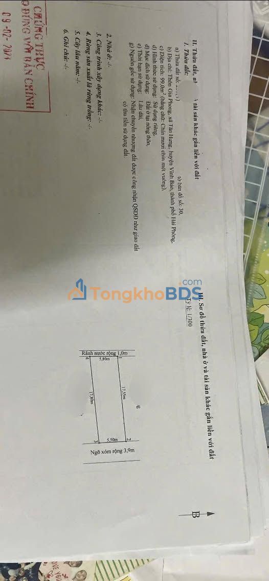 Đất Tân Hưng Vĩnh Bảo 95m² thỏa thuận - Giá tốt hiếm có