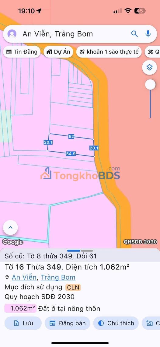 Đất An Viễn Trảng Bom 1.016m² 3 tỷ - Sổ đỏ chính chủ