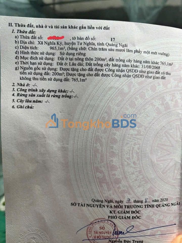 Đất vườn Nghĩa Kỳ 1.000m² 700 triệu - Đường ô tô