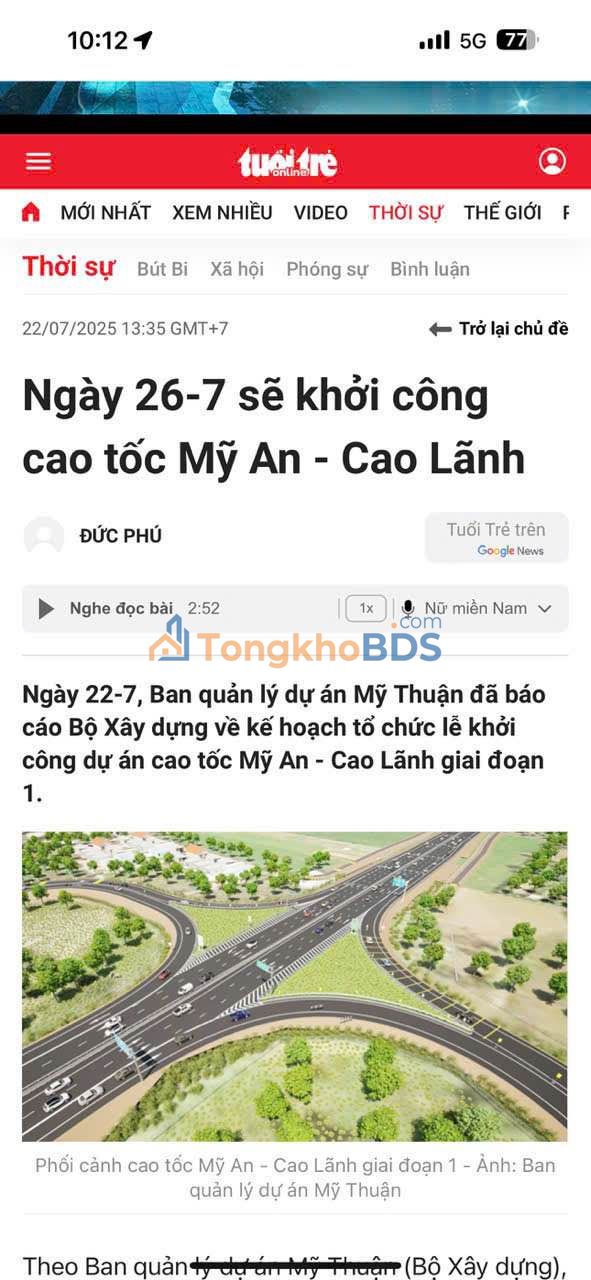 Đất nền Mỹ Đông Tháp Mười 36.600m²/47.58 tỷ - Sổ đỏ