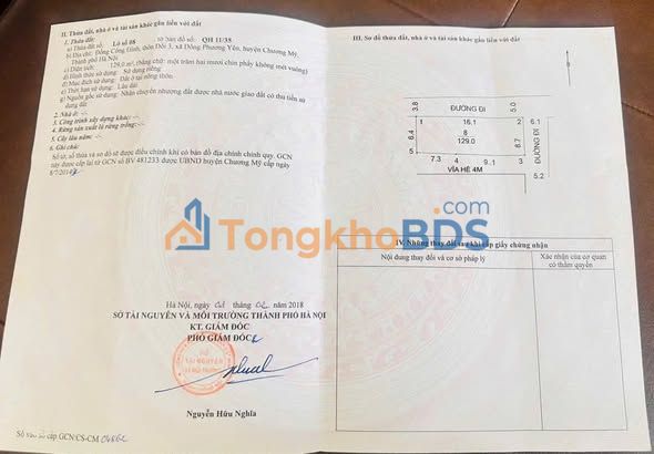 Đất nền Đồng Tàu QL6 129m² sổ đỏ chính chủ full thổ cư