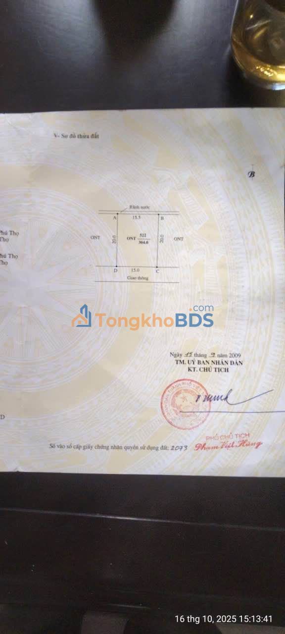 Đất Xã Thanh Đình, Phú Thọ 304m² 4 tỷ - Sổ đỏ chính chủ lô đẹp