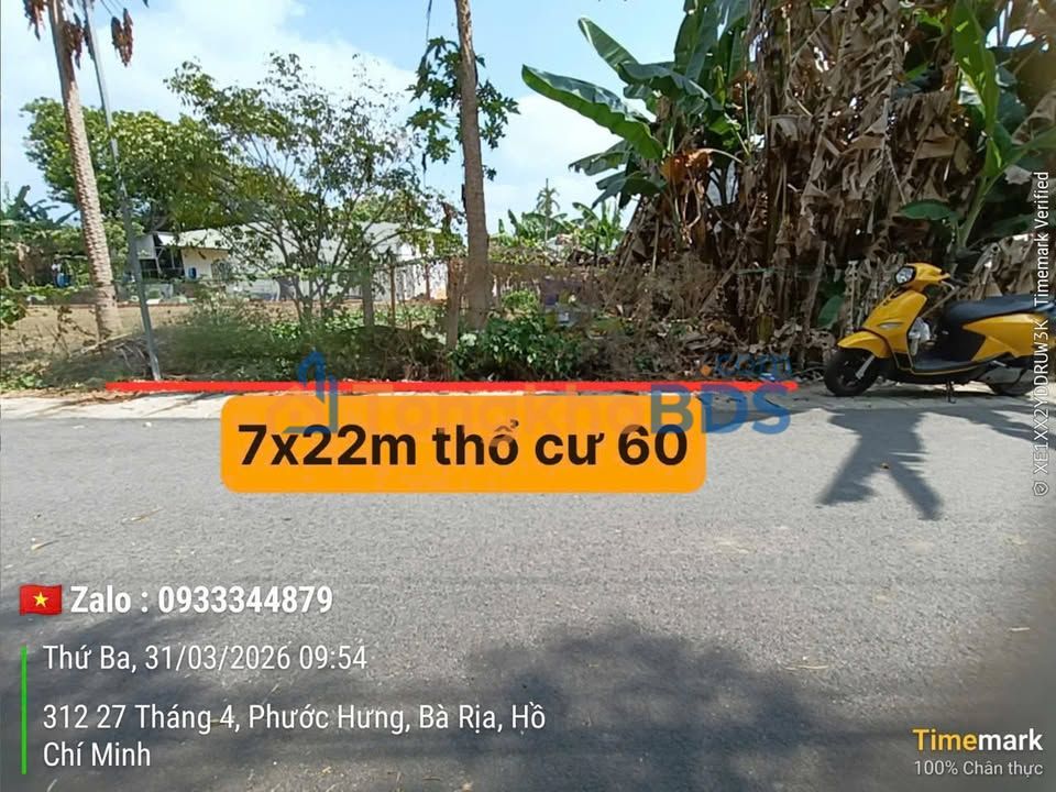 Đất Phước Hưng Bà Rịa 154m² 2.2 tỷ - Giá tốt hiếm có