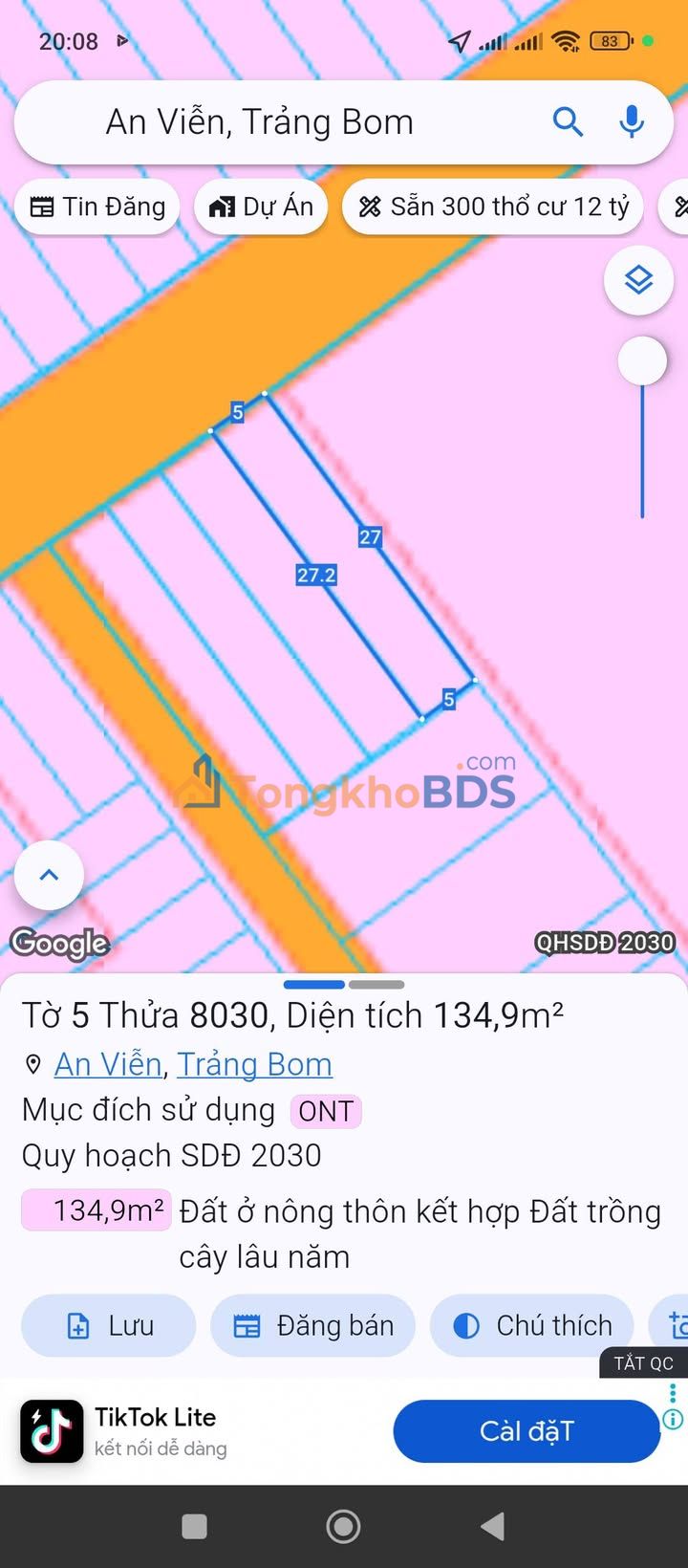 Đất nền An Viễn Trảng Bom 135m² - Sổ đỏ thổ cư sẵn