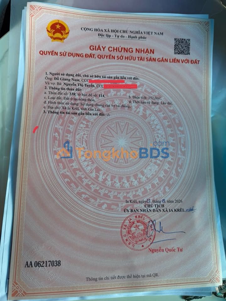 Đất nền Quốc lộ 19 Vân Canh 152m² giá 4xx triệu - Sổ đỏ chính chủ