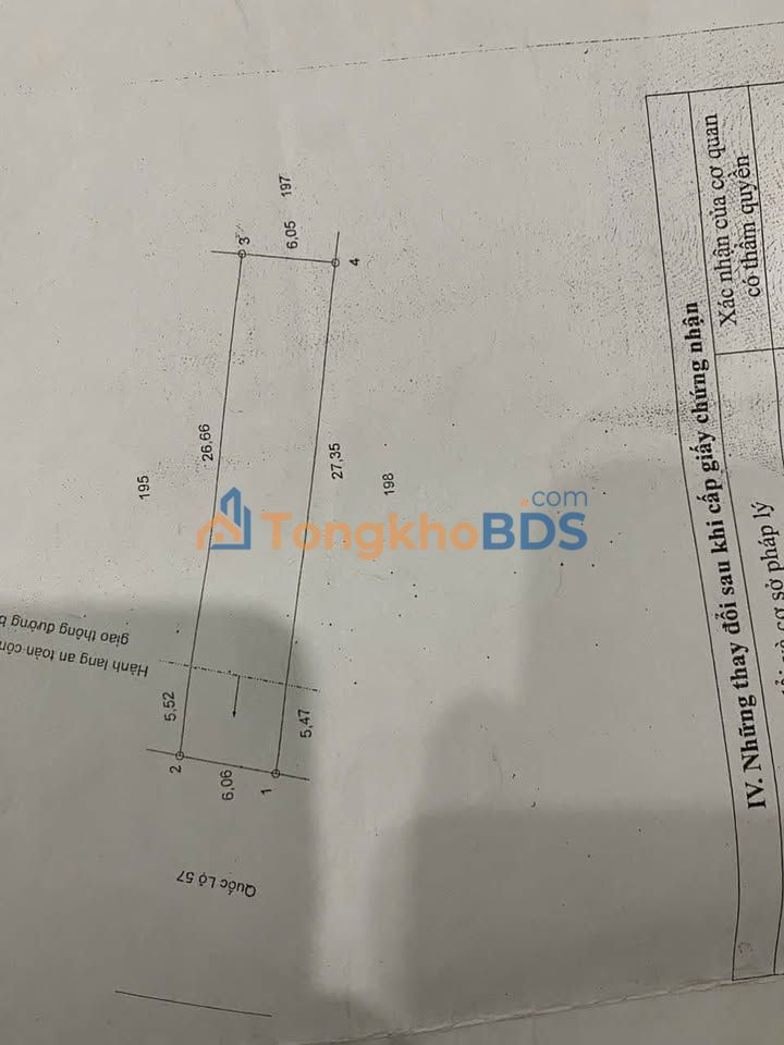 Nhà mặt tiền QL57 Phường Bình Thọ 196m² 2.6 tỷ - Chính chủ, xây dựng hết đất