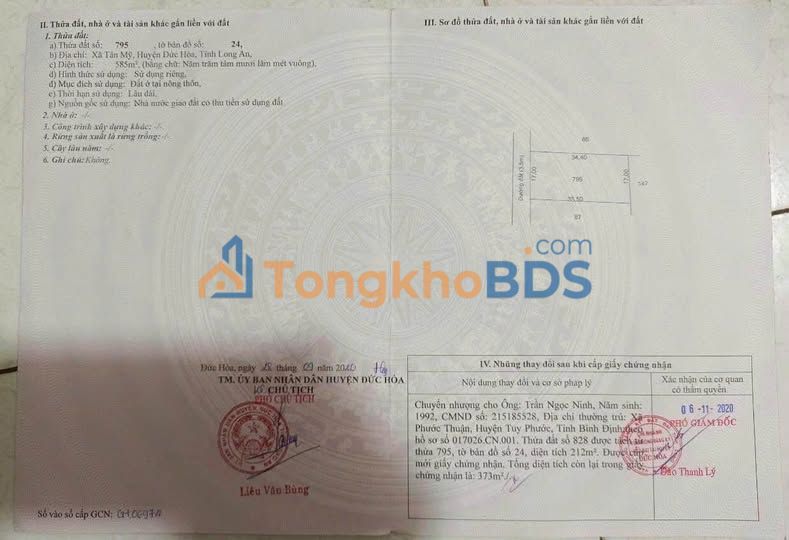 Đất nền Đức Lập Thượng Long An 170m² 750tr - Sổ đỏ chính chủ