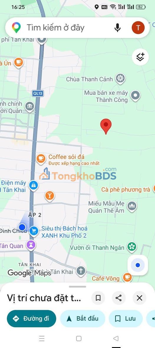Đất nền KP1 Tân Khai 282m² 630 triệu - Đất thổ cư 100%