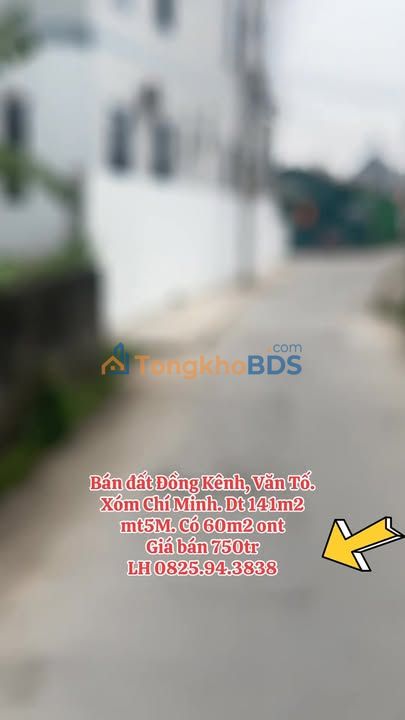 Đất nền Văn Tố Đồng Kinh 141m² 750 triệu - Sổ đỏ