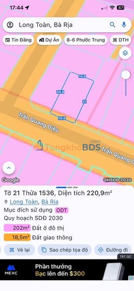 Townhouse Trần Quang Diệu Bà Rịa 220m² giá 8.5 tỷ - Mặt tiền kinh doanh