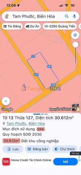 Đất KCN Giang Điền 30.612m² 124.9 tỷ - Sổ đỏ chính chủ