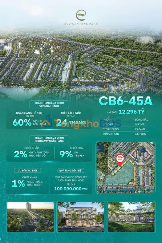 Căn hộ Central Bay Ecopark Vinh 169m² - View đẹp resort