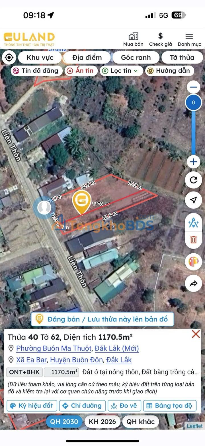 Đất thổ cư Thôn 8 Cư Êbur 434m² 1,45 tỷ - Sổ đỏ chính chủ