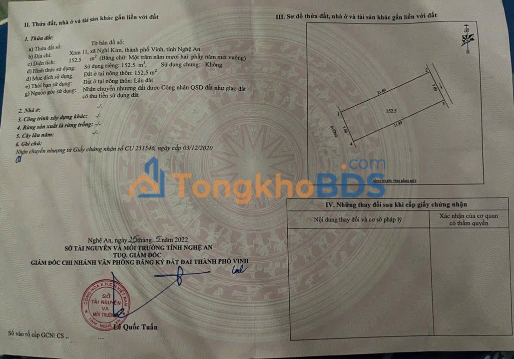 Đất Nhân Nghĩa Vinh 152m² 5.9 tỷ - Sổ đỏ chính chủ