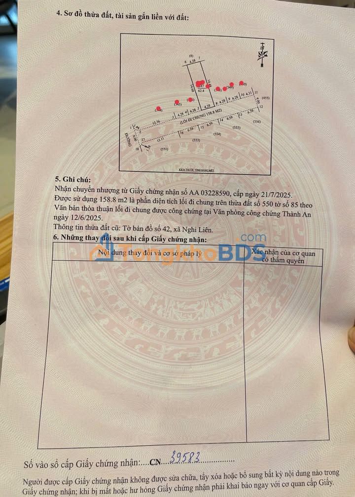 Đất nền Nghi Liên Vinh 62m² giá 1,5 tỷ - Sổ đỏ chính chủ