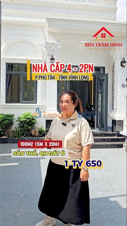 Nhà Phú Tân Bến Tre 100m² 1,65 tỷ - Ô tô vào tận nhà