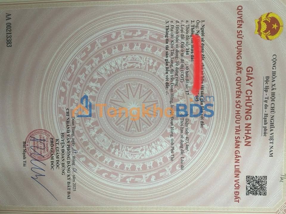 Đất nền Thị trấn Đoan Hùng 450m² - Sổ đỏ chính chủ