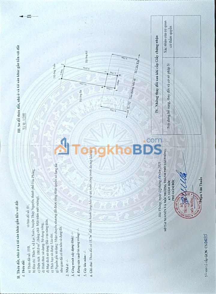 Đất nền Thủy Nguyên 100m² 1,1 tỷ - Sổ đỏ chính chủ