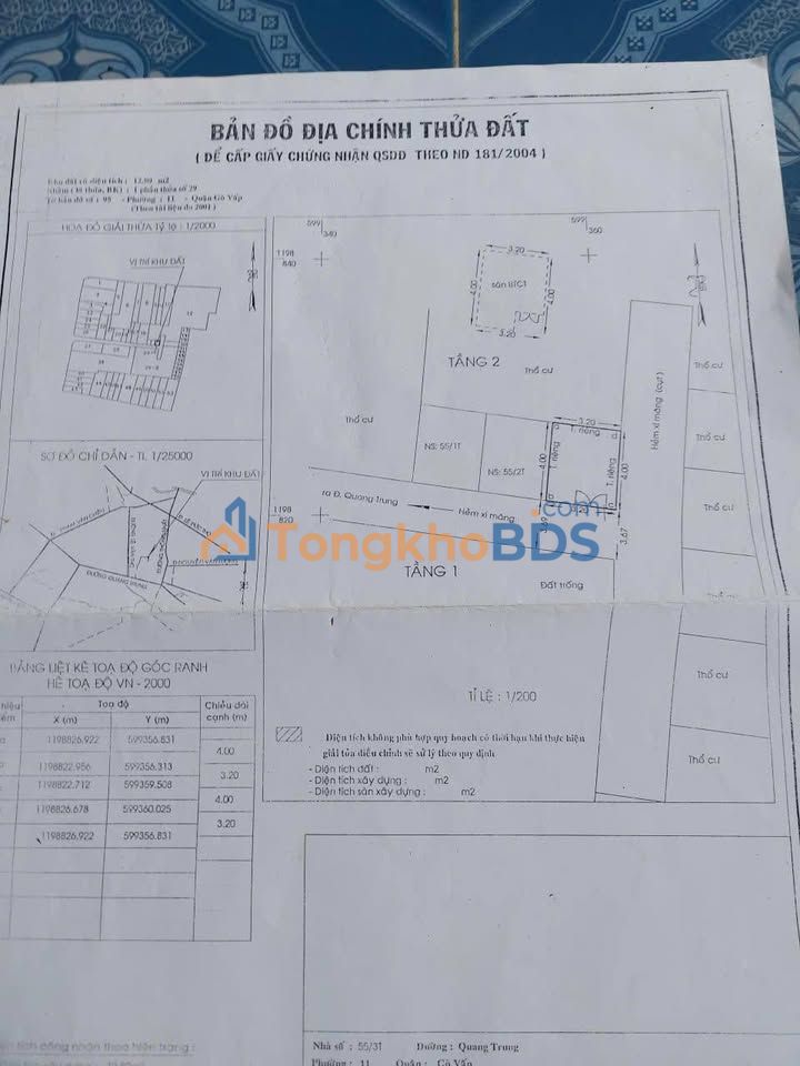 Nha Go Vap Quang Trung 12m2 1.15 ty - Chinh chu ban