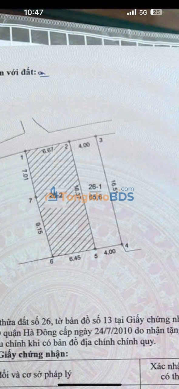 Nhà Phường Phú Lãm Hà Đông 66m2 giá 8 tỷ - Chính chủ bán