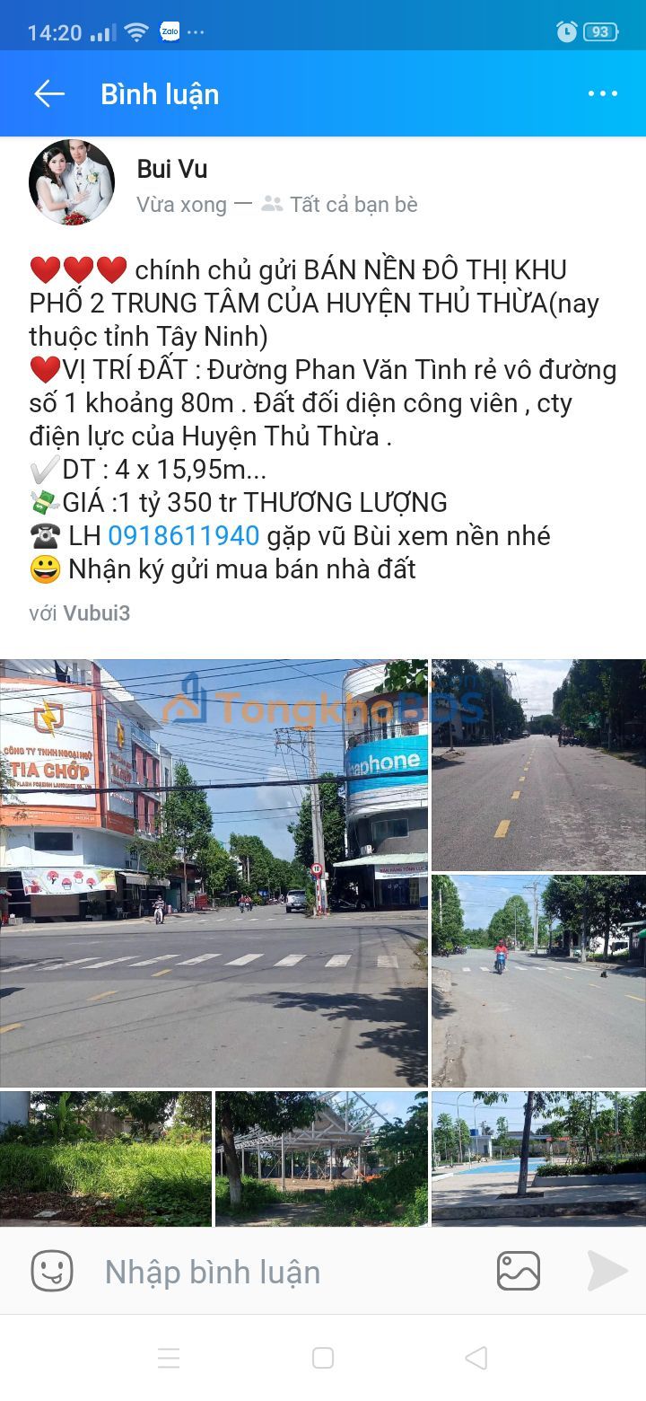 Đất nền Bến Lức 64m² 1,35 tỷ - Sổ đỏ chính chủ