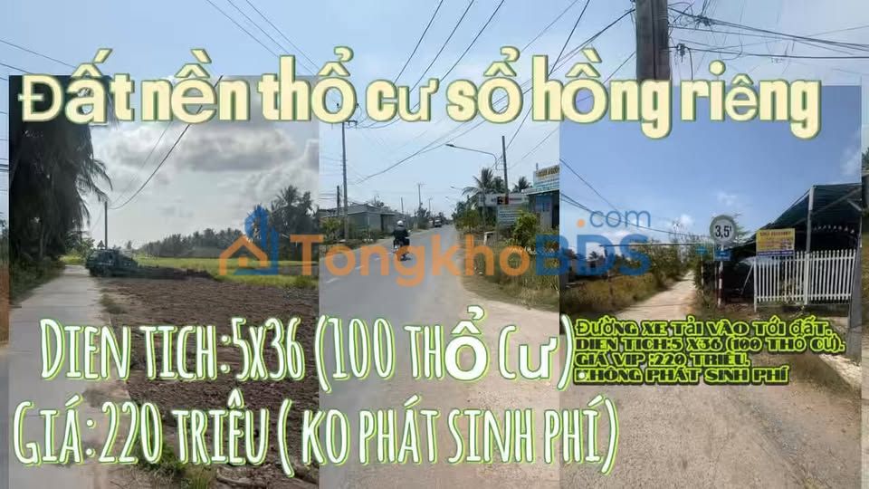 Đất nền Tân Phú Đông 180m² 220 triệu - Sổ đỏ chính chủ