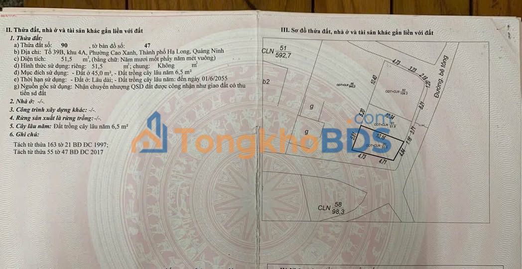 Đất nền Cao Xanh Hạ Long 51m² giá 1-1.999 tỷ - Đường ô tô