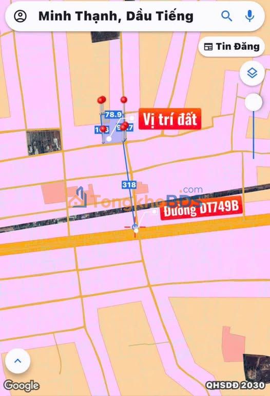 Đất thổ cư Minh Thạnh Dầu Tiếng 250m² 400 triệu - Sổ đỏ