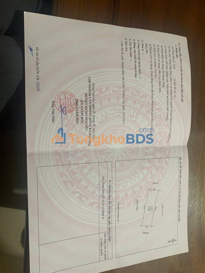 Đất Hưng Tây Hưng Nguyên 120m2 1.3 tỷ - Sổ đỏ chính chủ