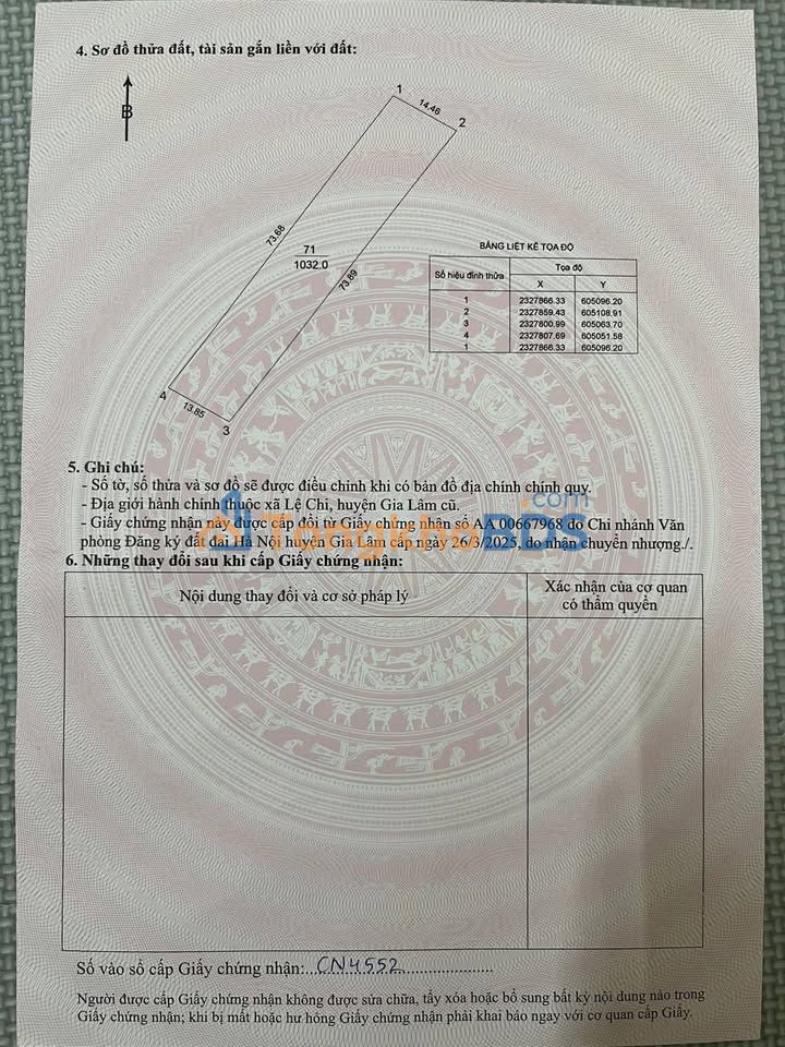 Đất nền Lệ Chi Gia Lâm 1032m² 2 tỷ - Sổ đỏ chính chủ