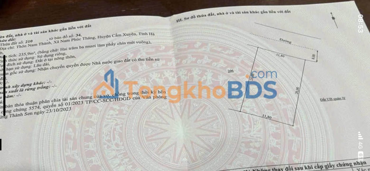 Đất nền Nam Phúc Thăng 240m² 1,1 tỷ Sổ đỏ chính chủ