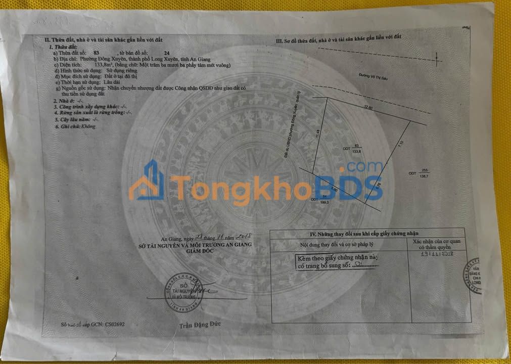 Đất Võ Thị Sáu Long Xuyên 134m² - Thổ cư 100%