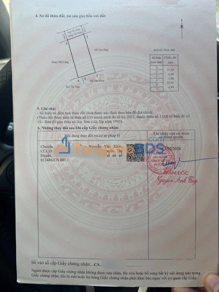 Đất nền Bắc Sơn, An Dương 55m² 1,55 tỷ - Sổ đỏ chính chủ