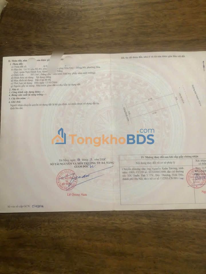 Đất nền Đà Nẵng Tô Hoài 107m² 6.4 tỷ - Xây dựng tự do