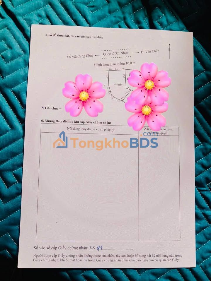 Dat nen QL32 Mu Cang Chai 290m2 1 ty - So do chinh chu