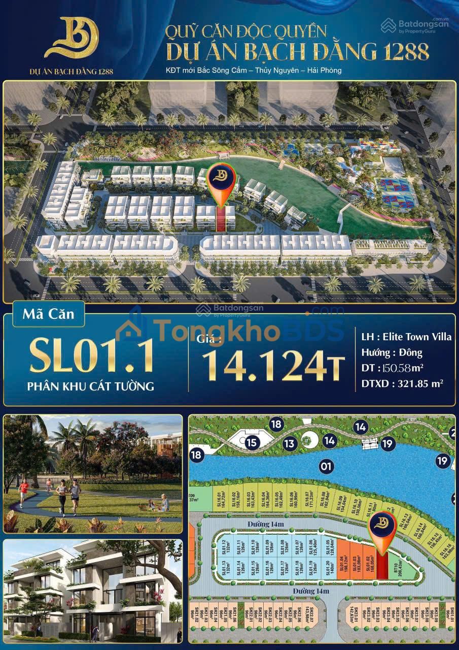 Biệt thự Bạch Đằng 1288 Thủy Nguyên 126m² 11.1 tỷ - Vị trí đẹp