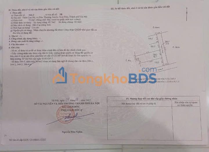 Đất nền Đức Thượng Hoài Đức 43m² 3 tỷ - Đất thổ cư 100%