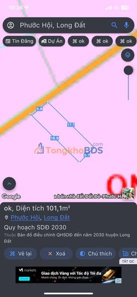 Đất nền Long Đất 104m² 950 triệu - Sổ đỏ chính chủ