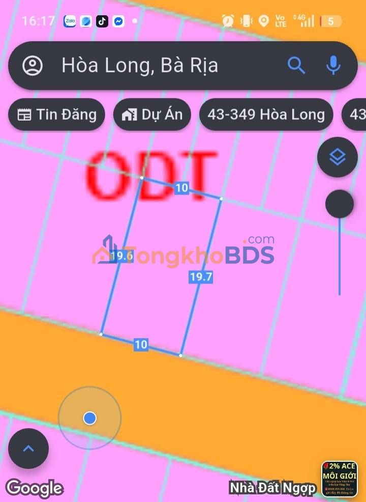 Đất nền Hòa Long Bà Rịa 195m² 2.05 tỷ - Sổ đỏ chính chủ