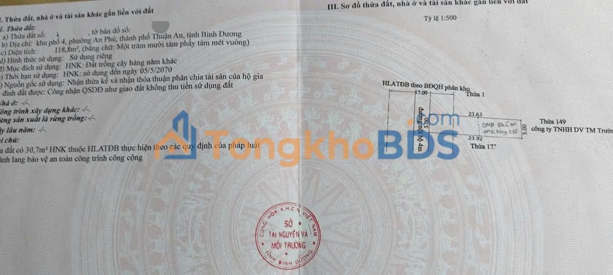 Đất nền An Phú Thuận An 113m² 2.8 tỷ - Sổ đỏ chính chủ