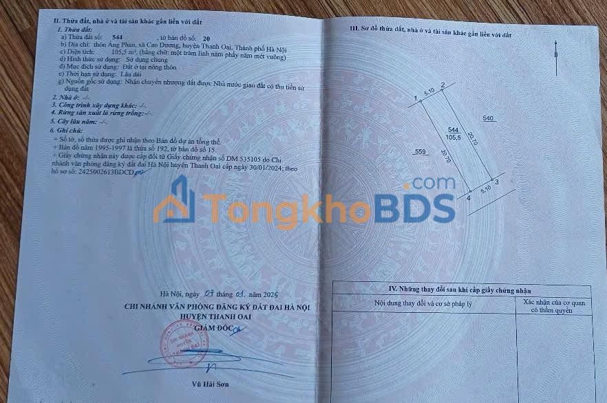 Đất đấu giá Dược Liệu Dân Hòa 105,5m² 525tr - Sổ đỏ chính chủ