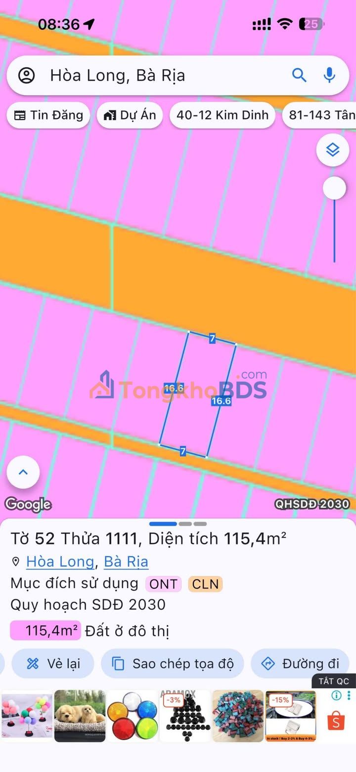 Đất nền Hòa Long Bà Rịa 112m² 1.2 tỷ – Tiềm năng tăng giá