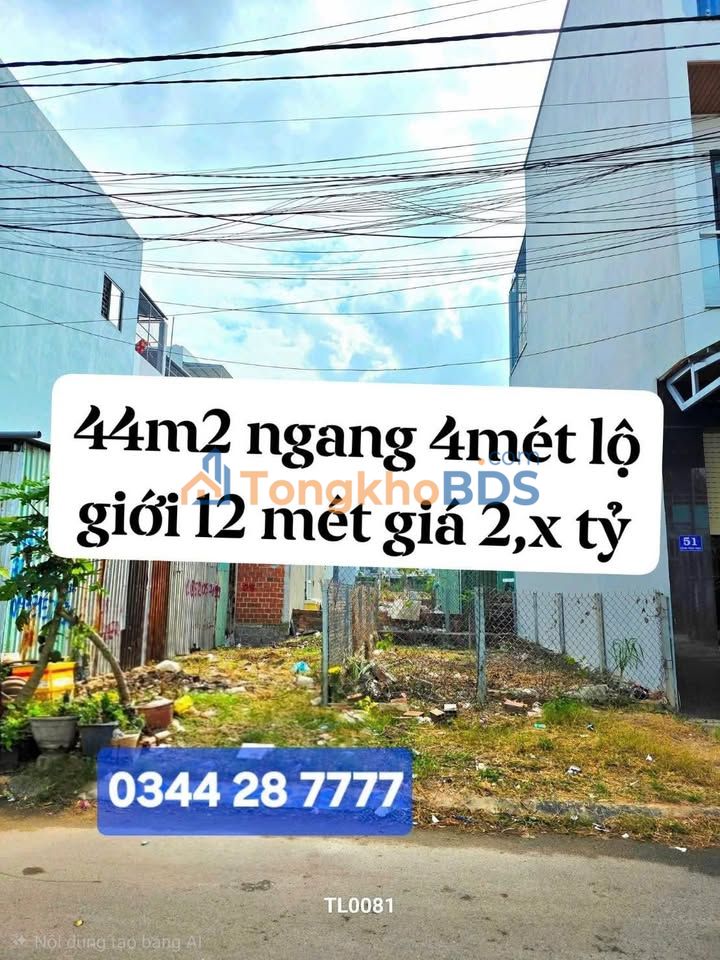 Đất Phan Thúc Trực Quy Nhơn 44m² 2,x tỷ - Sổ đỏ chính chủ