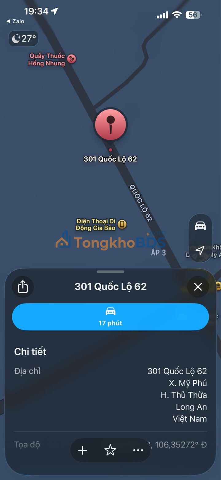 Đất nền Quốc lộ 62 Đức Hòa 500m2 7.5 tỷ - Thổ cư 100%