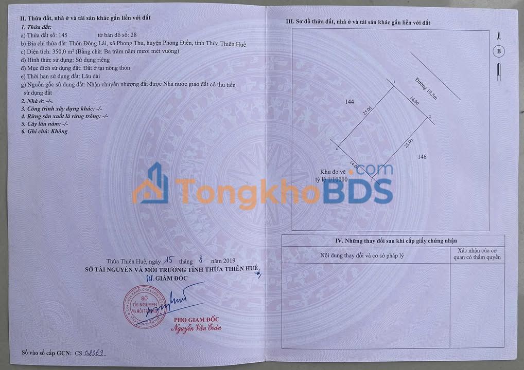 Đất nền Huế Phong Thu 350m² giá 800-899 triệu - Sổ đỏ chính chủ