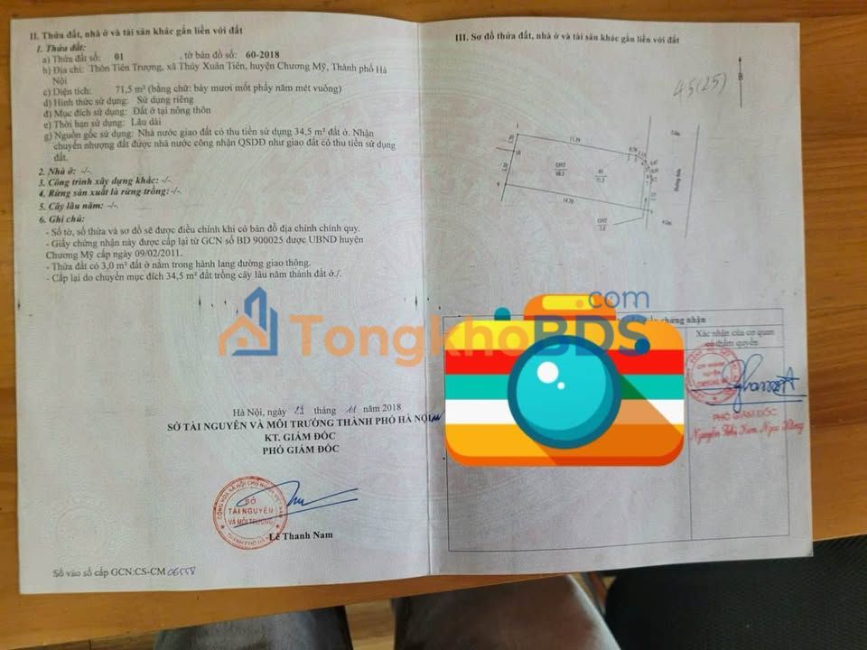 Đất nền Thủy Xuân Tiên 71m² giá 2 tỷ - Sổ đỏ chính chủ